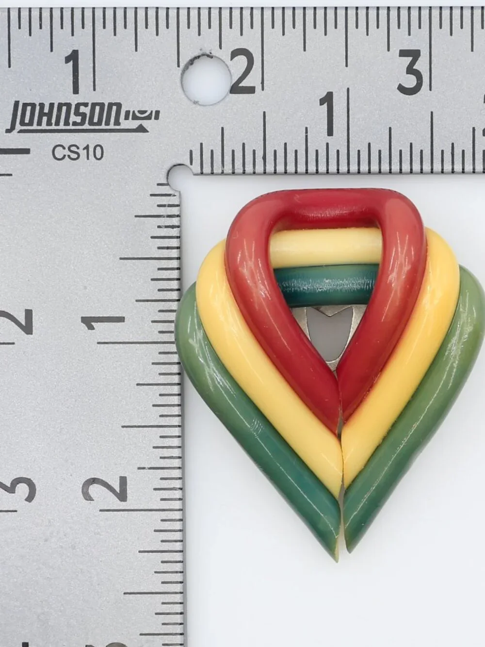 Vintage WWII Era V for‎ Victory Dress Extruded Celluloid Dress Clip 1940s